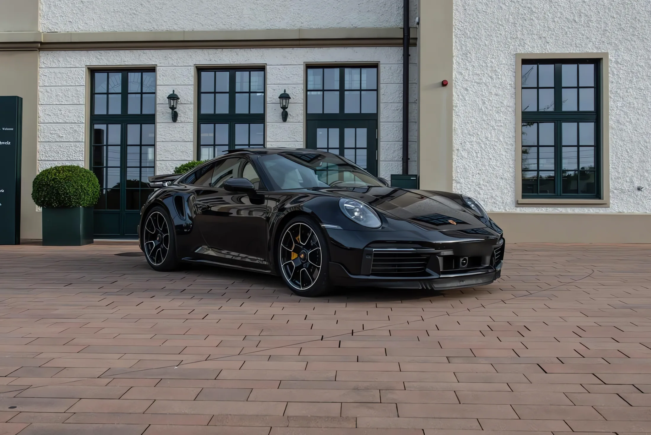 Porsche 911 Turbo S noire à louer à Montbéliard